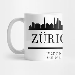 ZURICH SWITZERLAND BLACK SILHOUETTE SKYLINE ART Mug